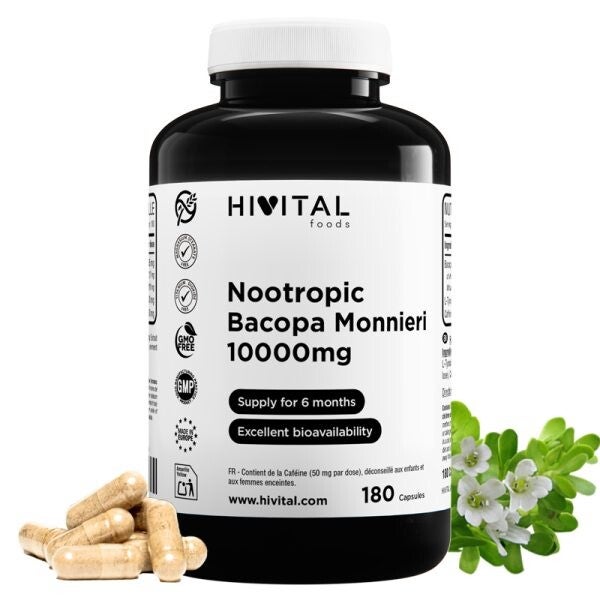 Nootrópico Bacopa Monnieri 10000 mg | 180 cápsulas
