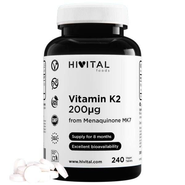 Vitamina K2 MK7 200 mcg | 240 comprimidos veganos