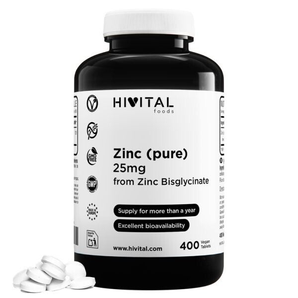 Zinc puro 25 mg | 400 comprimidos veganos