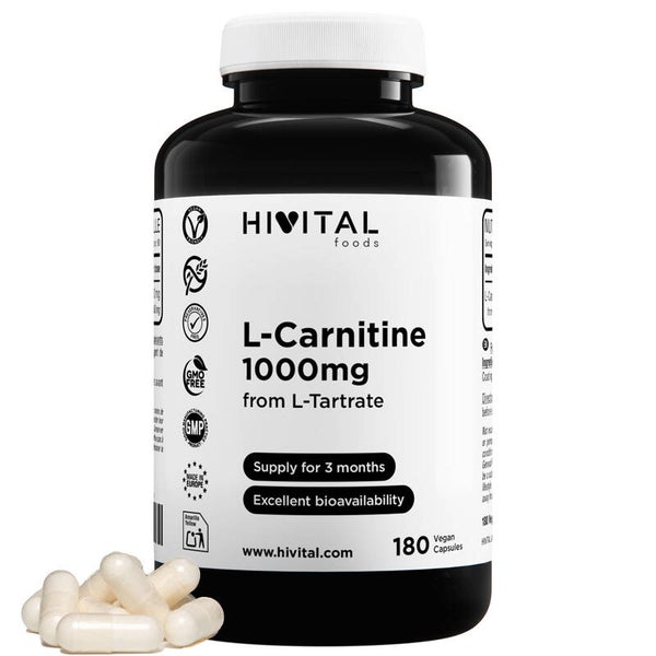 L-Carnitina 1000 mg | 180 cápsulas veganas