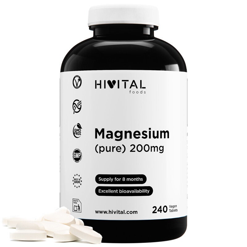 Magnesio puro 200 mg | 240 comprimidos veganos
