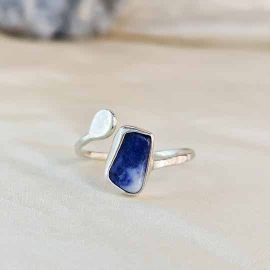 Zilver Flex Line Drop ring Sodaliet