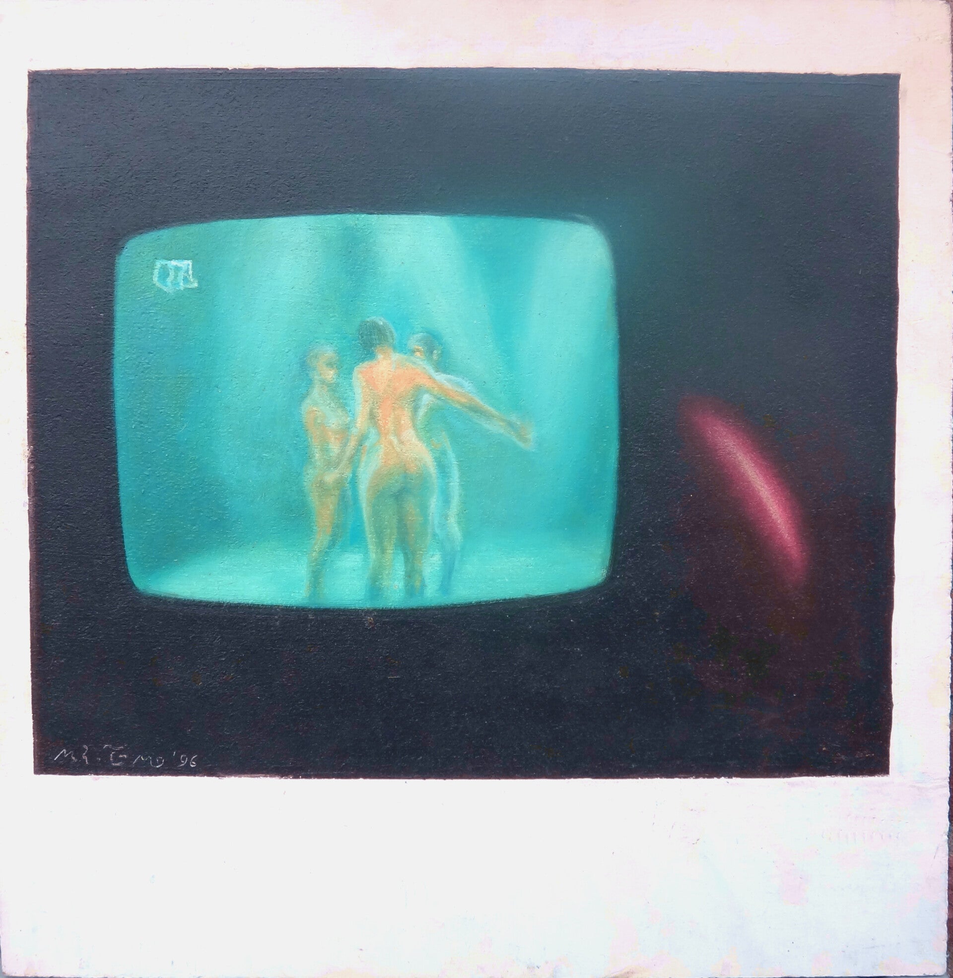 TV-Polaroid 1 (40x45cm Olieverf op paneel)