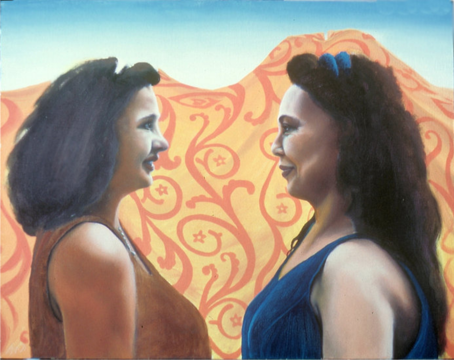 De Zusjes Faes (40x60, olieverf op paneel, verkocht)