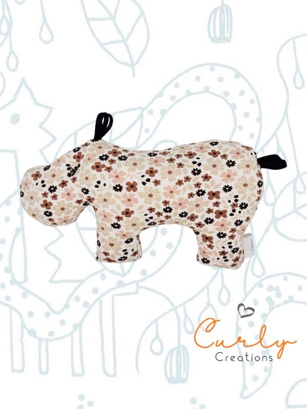 Knuffel nijlpaard “little flowers”