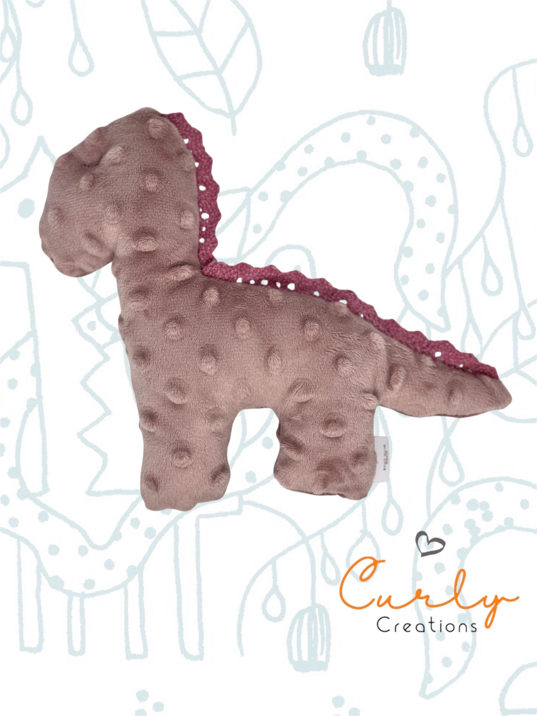Knuffel Dino Minky oudroze