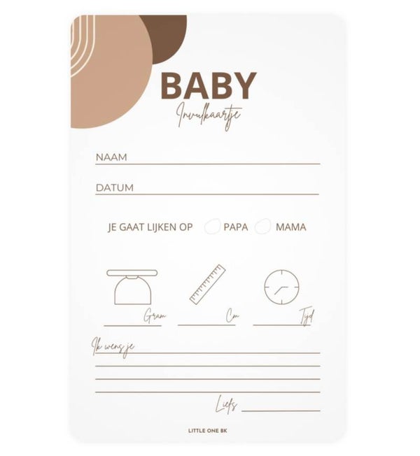 Babyshower invulkaarten