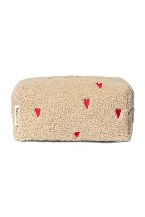 Studio Noos | Ecru Teddy Hearts Pouch