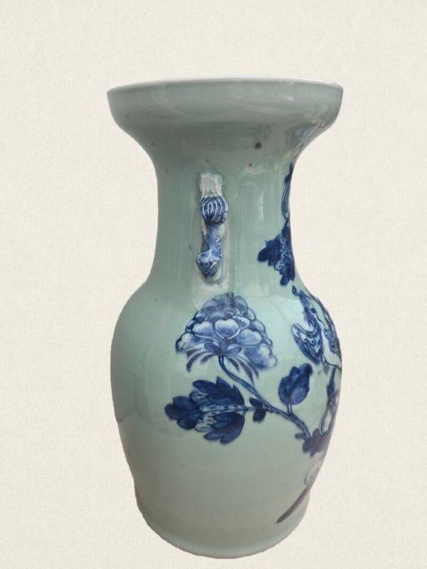 Decoratieve Chinese vaas – blauw met goud accenten