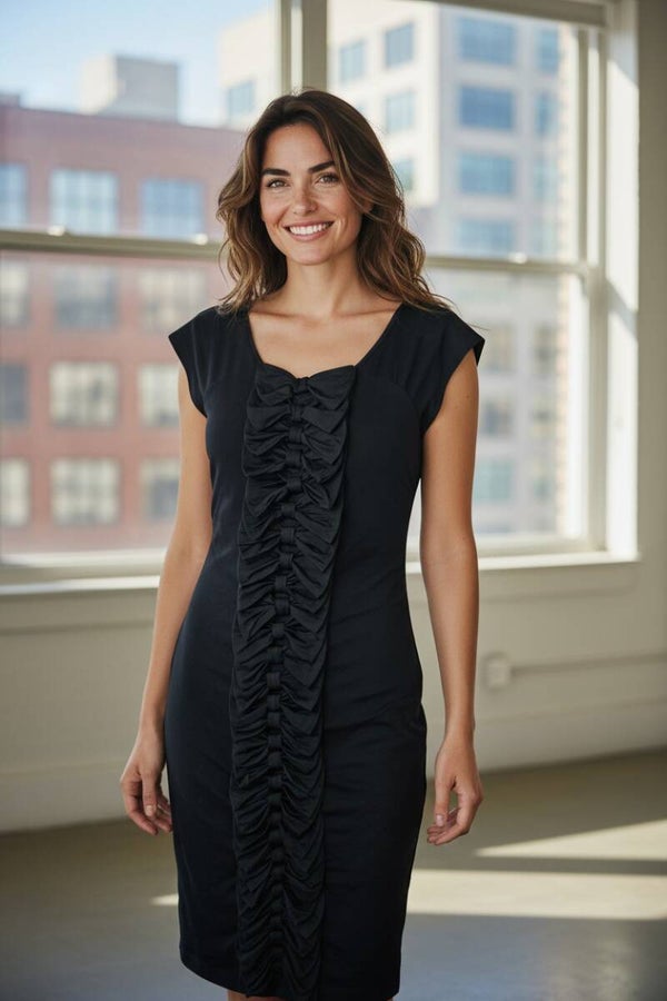 Zwarte jurk met strikken van Juffrouw Jansen (38/M)