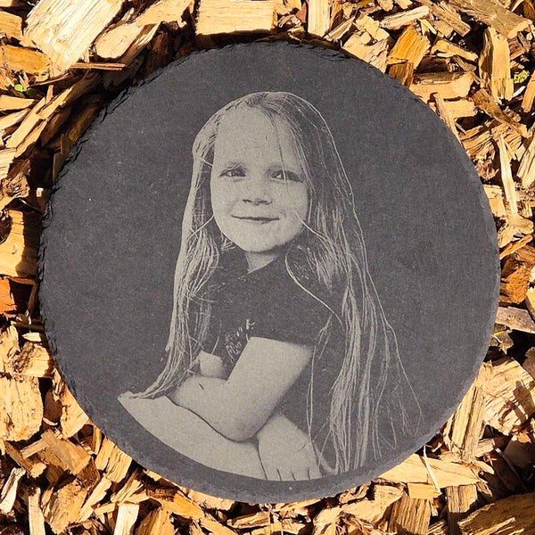 Schiefertafel rund, 20 cm Durchmesser Personalisierbar