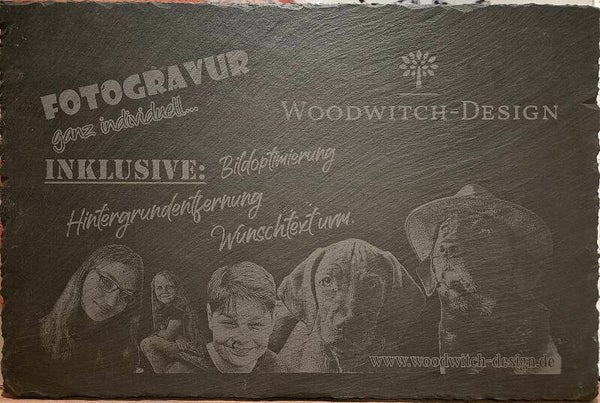 Schiefertafel Rechteck, 45x30 cm Personalisierbar