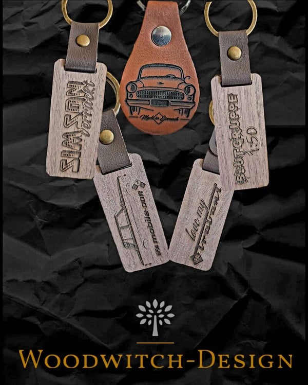 Laser Schlüsselanhänger in verschiedenen Größen und Materialien