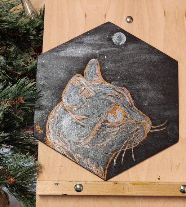 Katzen - Jägerin im Mondlicht