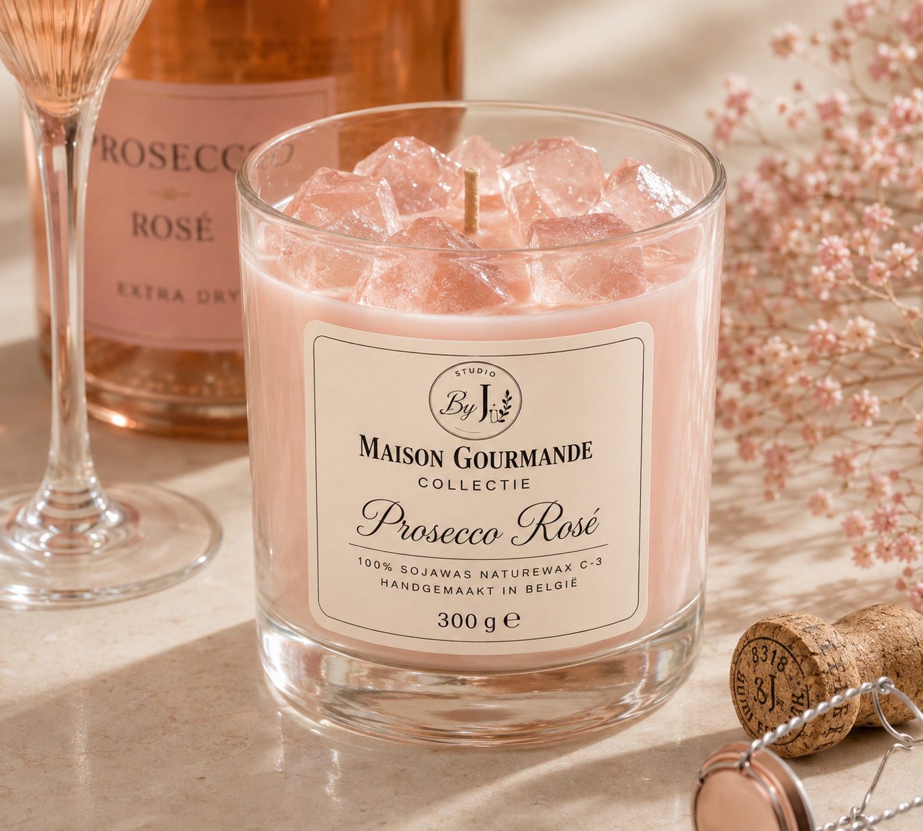 Prosecco Rosé geurkaars 300 g