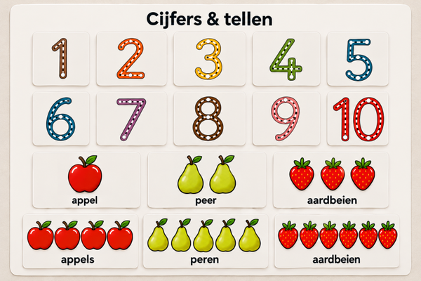 🔢 Cijfers & tellen – 16 magneten