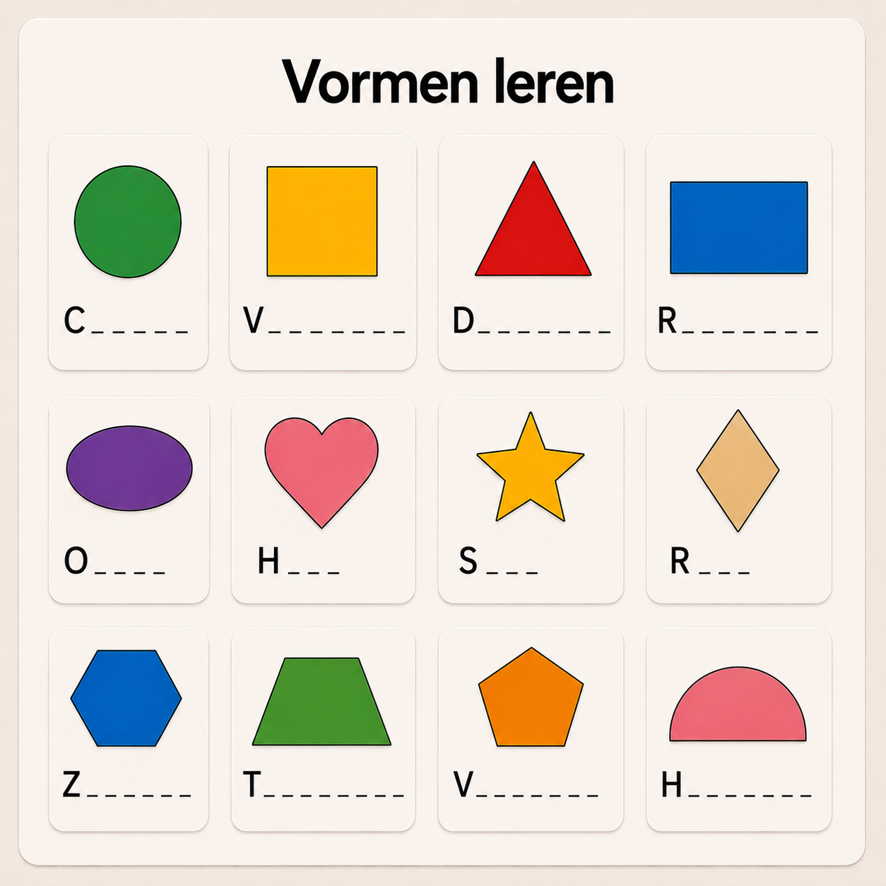🔺 Vormen leren – 12 magneten