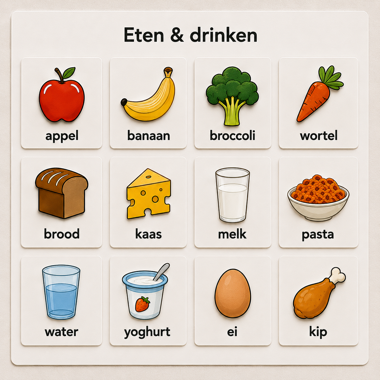 🍎 Eten & drinken – 12 magneten