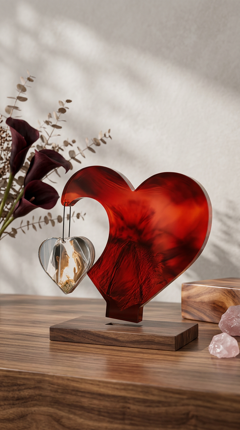 Epoxy hart met foto & herinnering