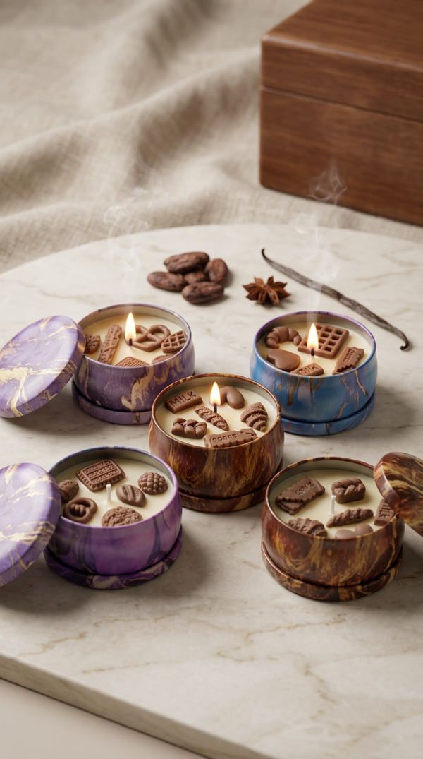 Belgian Praline geurkaarsjes 4 x 80 g