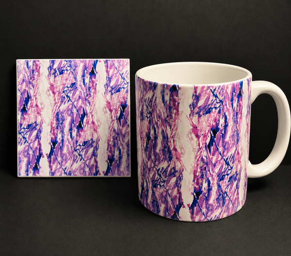 Mug & Glass Coaster Set – The Perfect Gift - Purple Design