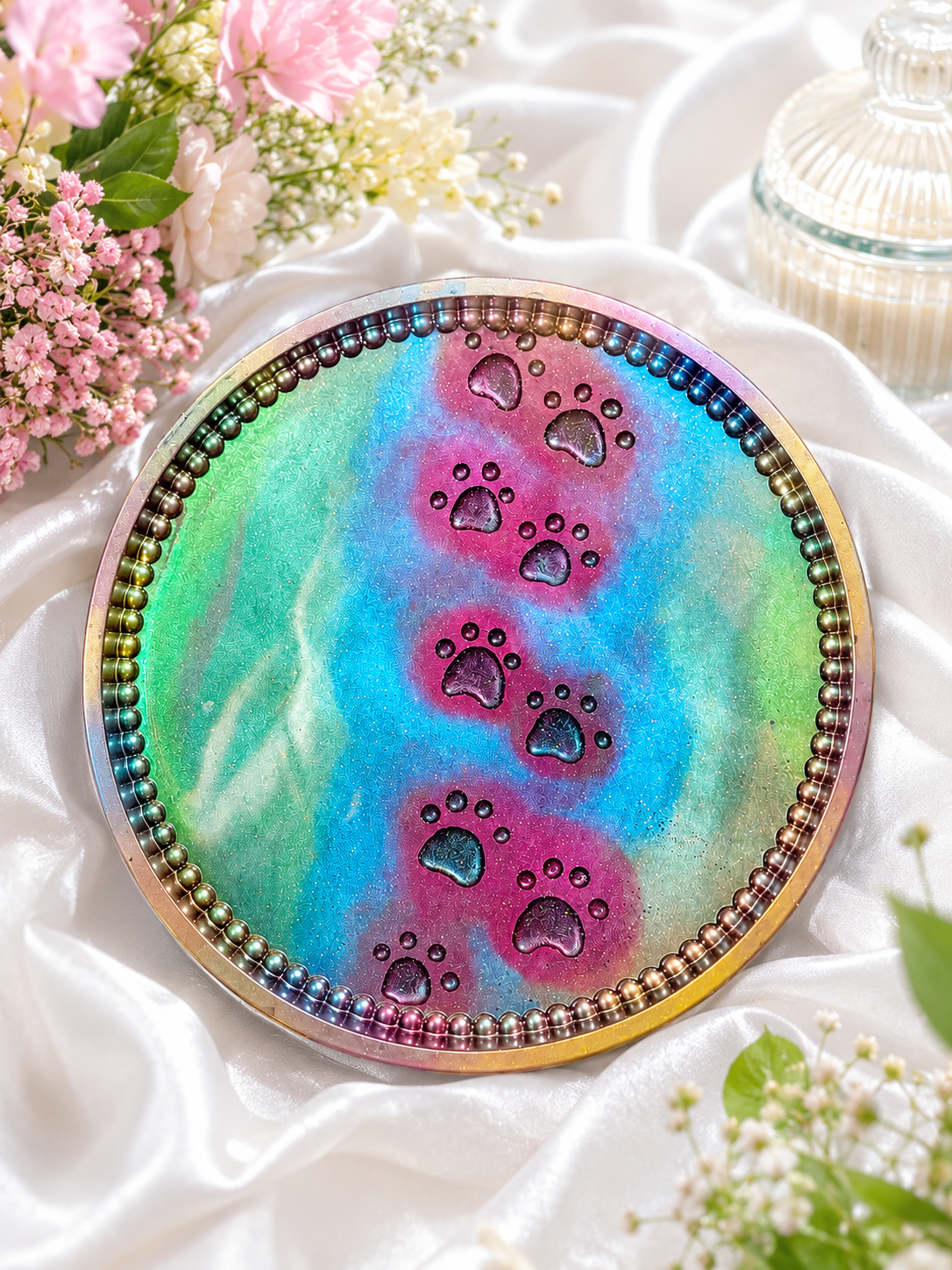 Aurora Paw Prints Resin Decorative Tray (24.5cm)