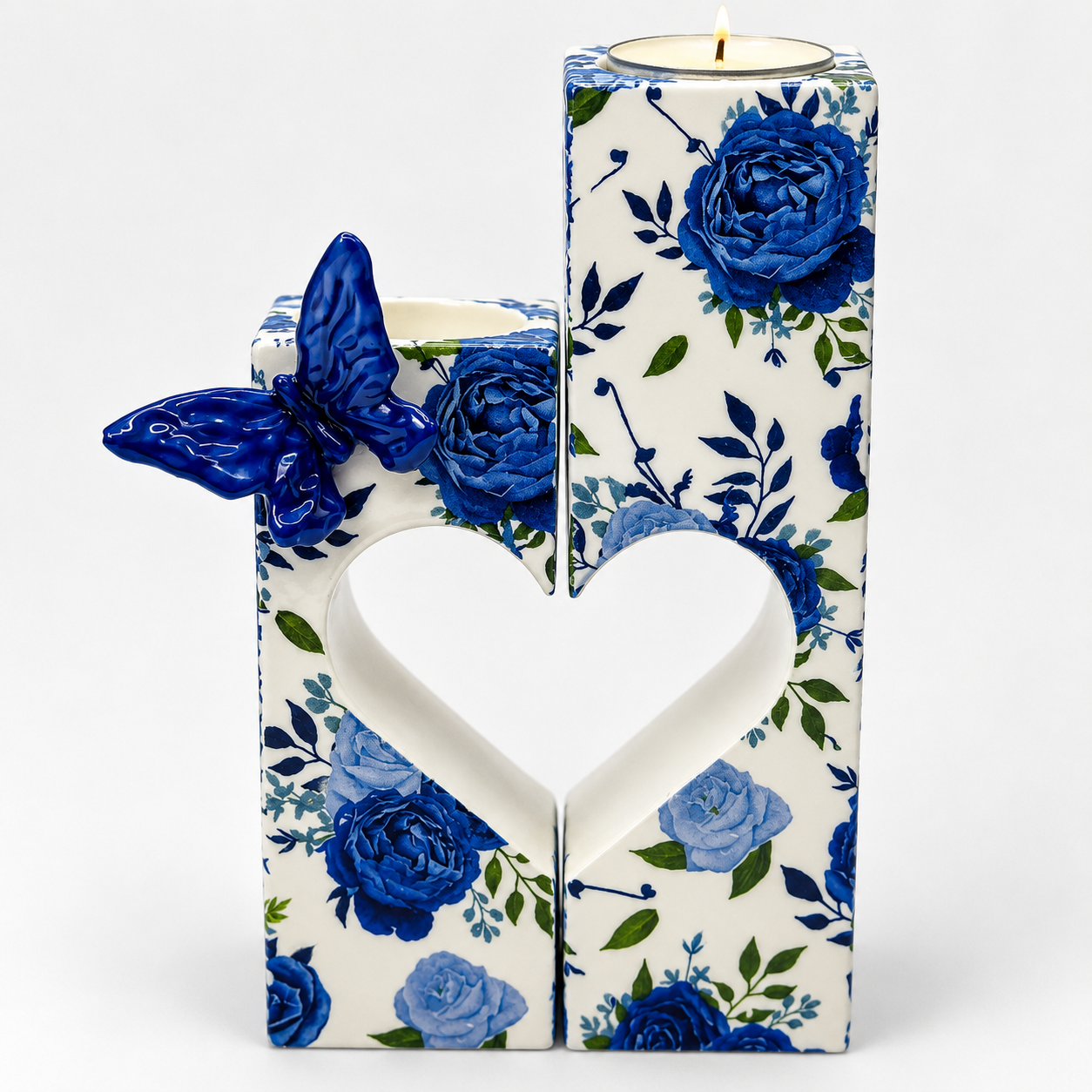 Handcrafted & Decoupaged Tea-light Candle Holder Set