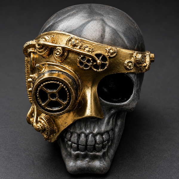 Handcrafted Steampunk Resin Skull – One-of-a-Kind Industrial Gothic Décor