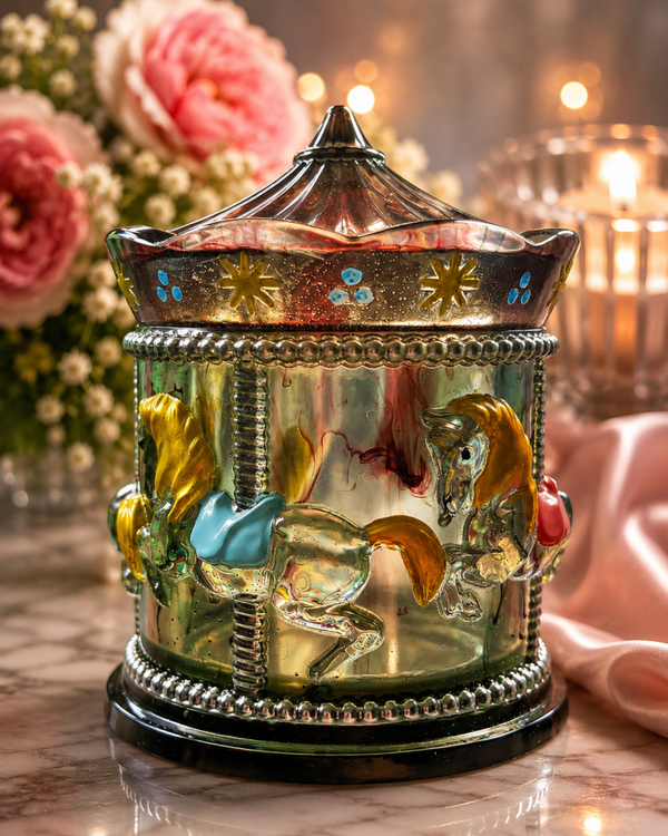 Midnight Smoke Carousel Resin Trinket or Jewellery Box