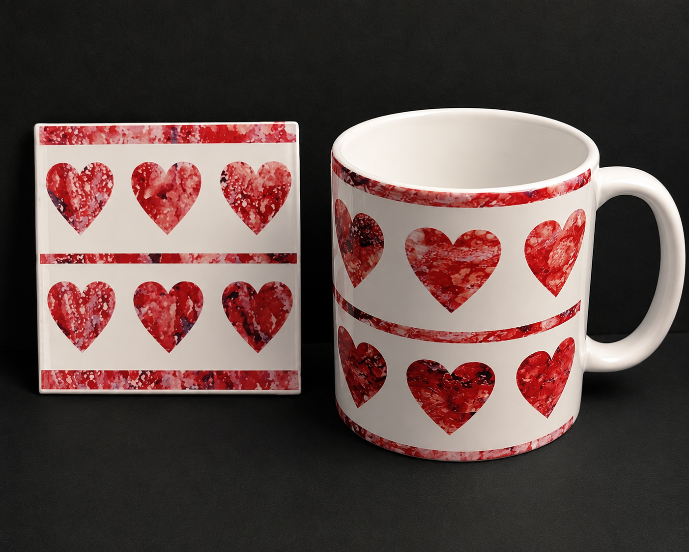 Mug & Glass Coaster Set – The Perfect Gift - Red Heart Design