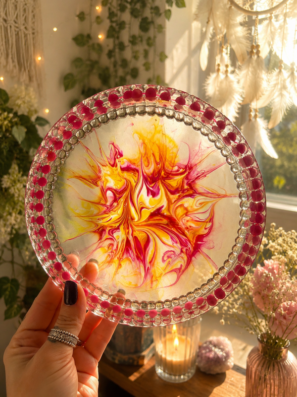 Solar Burst Resin Decorative Tray (17cm)