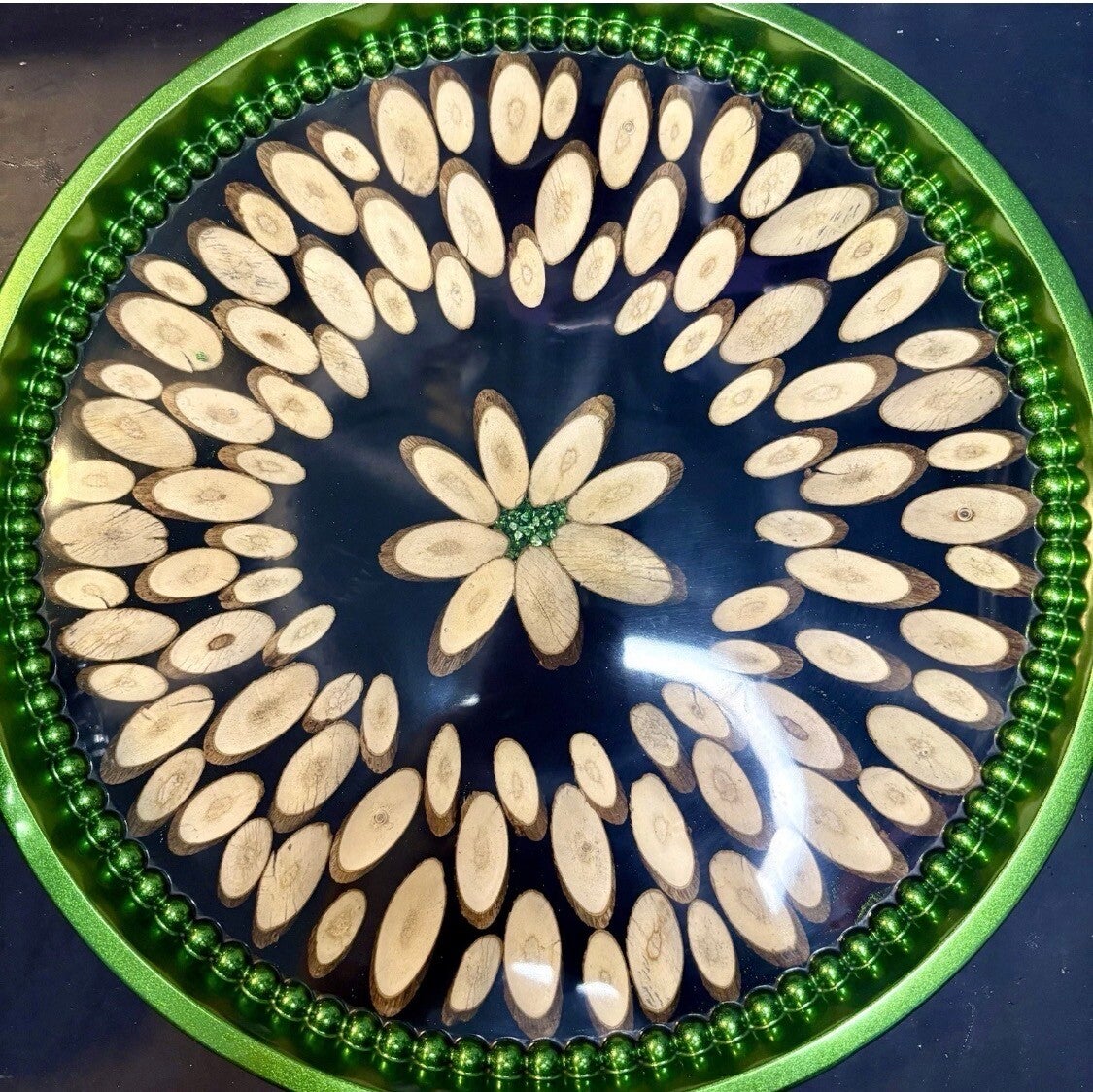 Handcrafted Wood & Resin Serving Tray – Natural Elegance with Modern Style