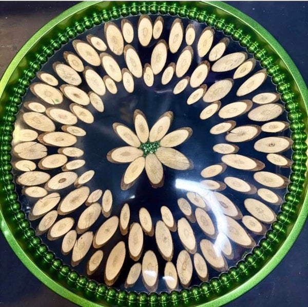 Handcrafted Wood & Resin Serving Tray – Natural Elegance with Modern Style