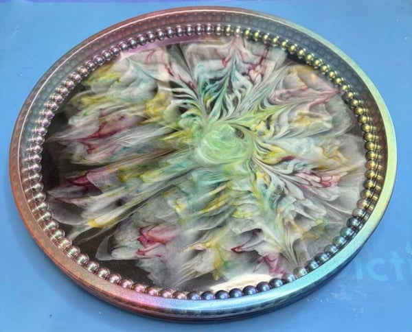 Ghost Bloom Resin Tray – Elegant Art for Your Home