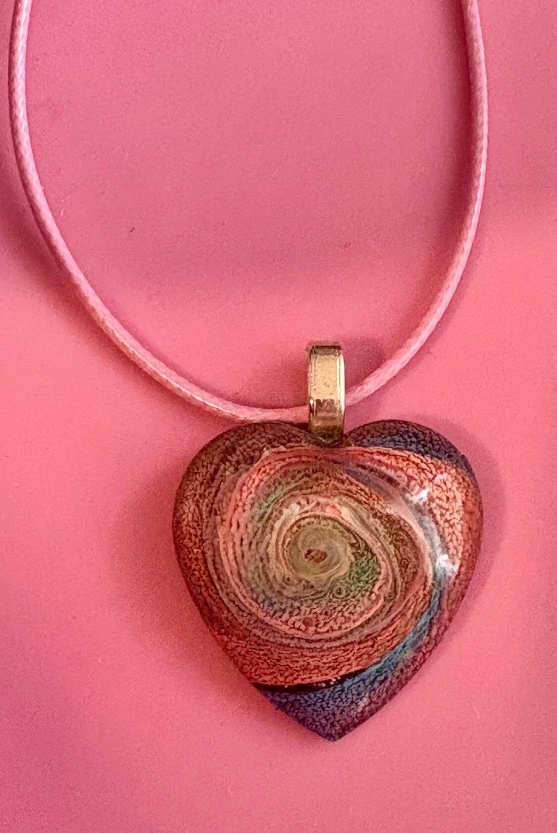 Petri Heart Resin Pendant Necklace #4