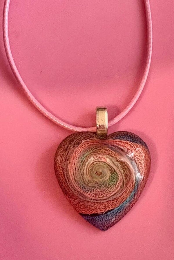 Petri Heart Resin Pendant Necklace #4