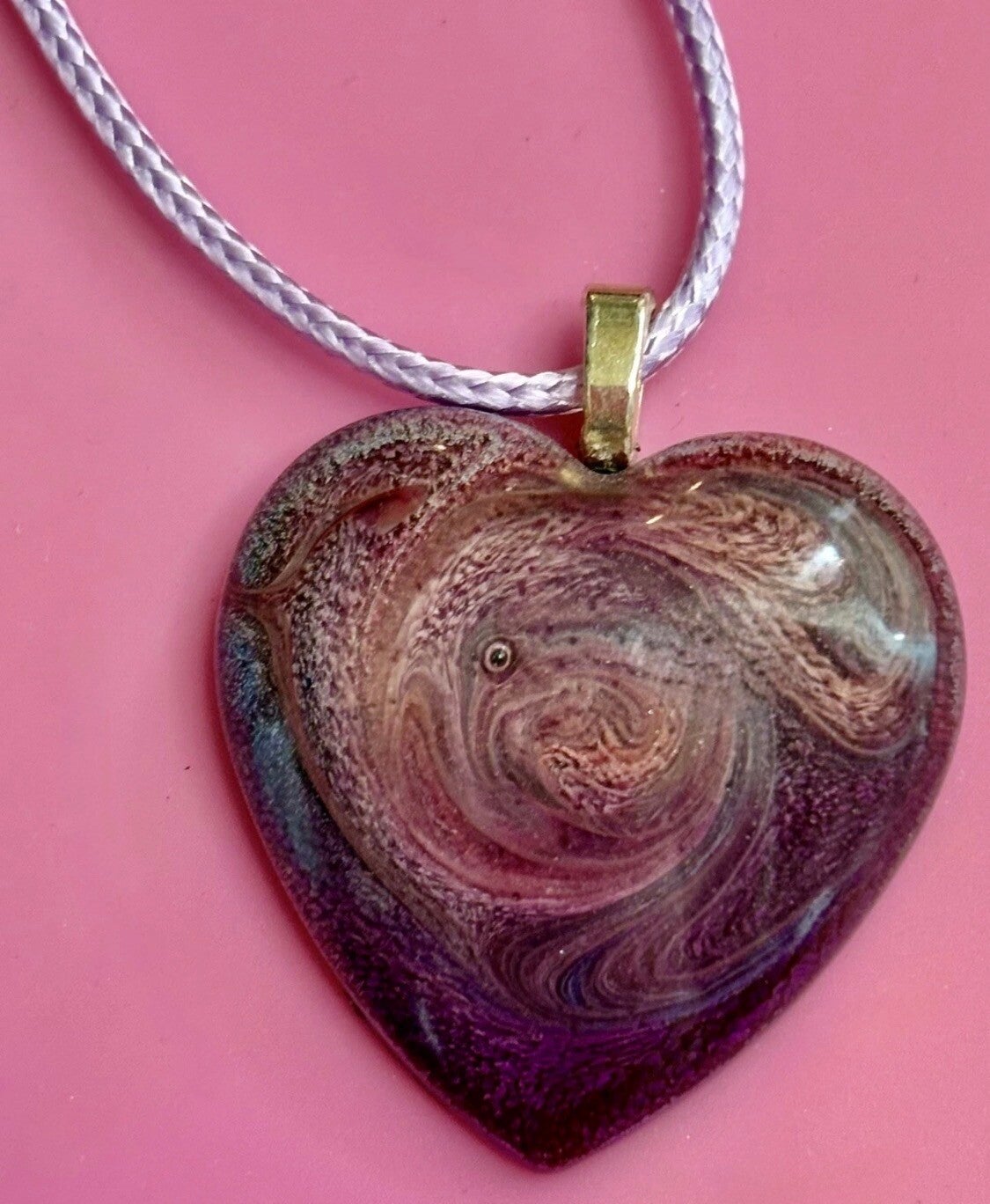 Petri Heart Resin Pendant Necklace #5