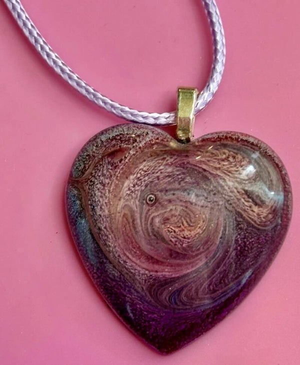 Petri Heart Resin Pendant Necklace #5