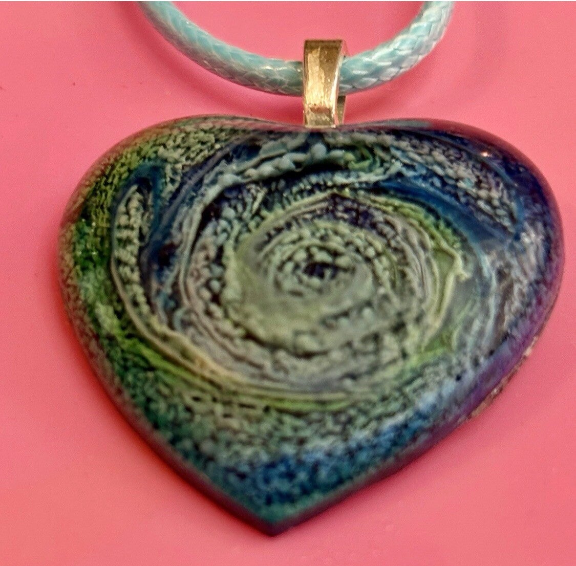 Petri Heart Resin Pendant Necklace #3