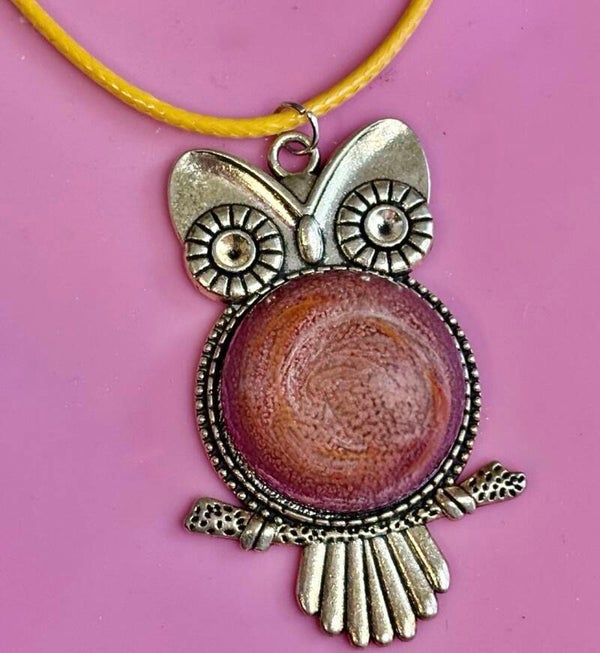 Petri Style Owl Pendant Necklace #2