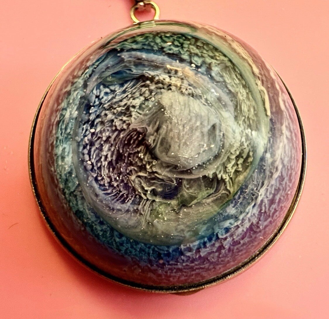 Aurora Petri Resin Pendant Necklace