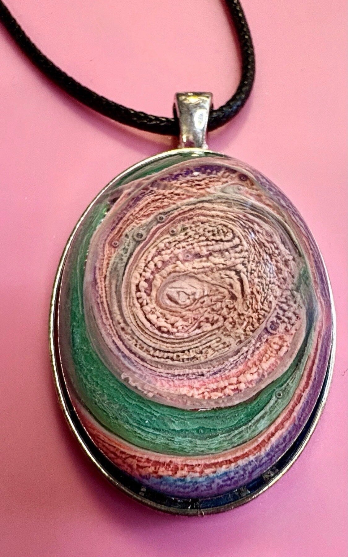 Cosmic Swirl Petri Resin Pendant Necklace