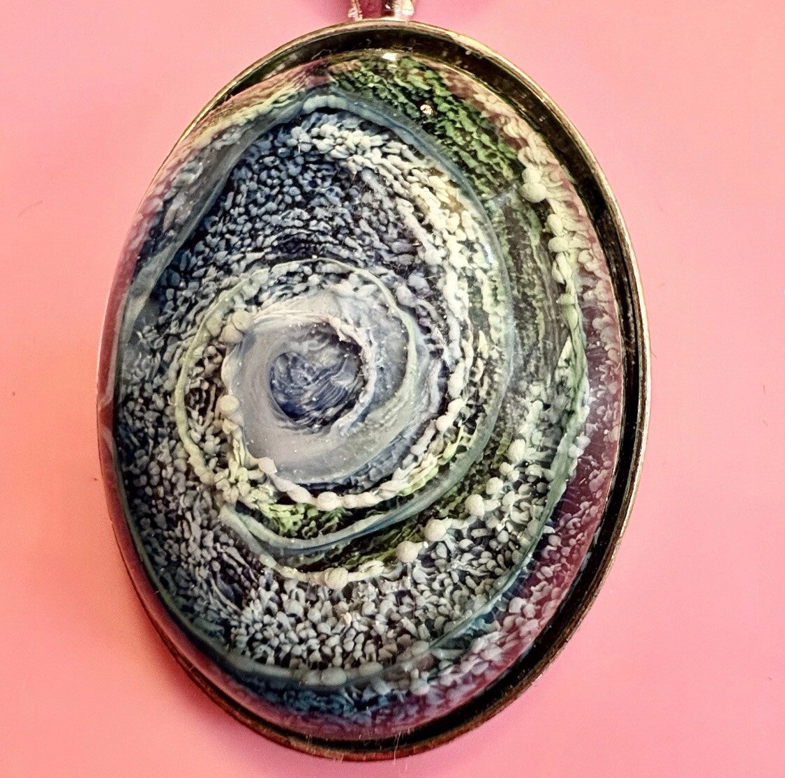 Mystic Swirl Petri Resin Pendant Necklace