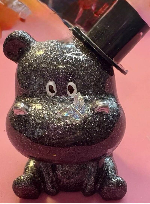 Whimsical Hippo Resin Ornament
