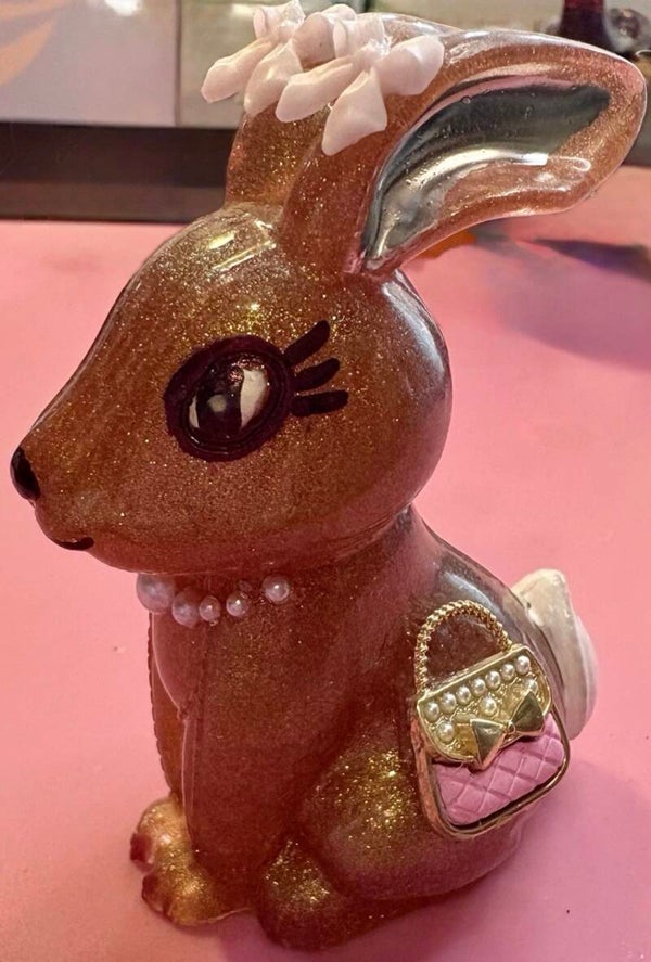 Charming Bunny Ornament with Hand-Painted Details