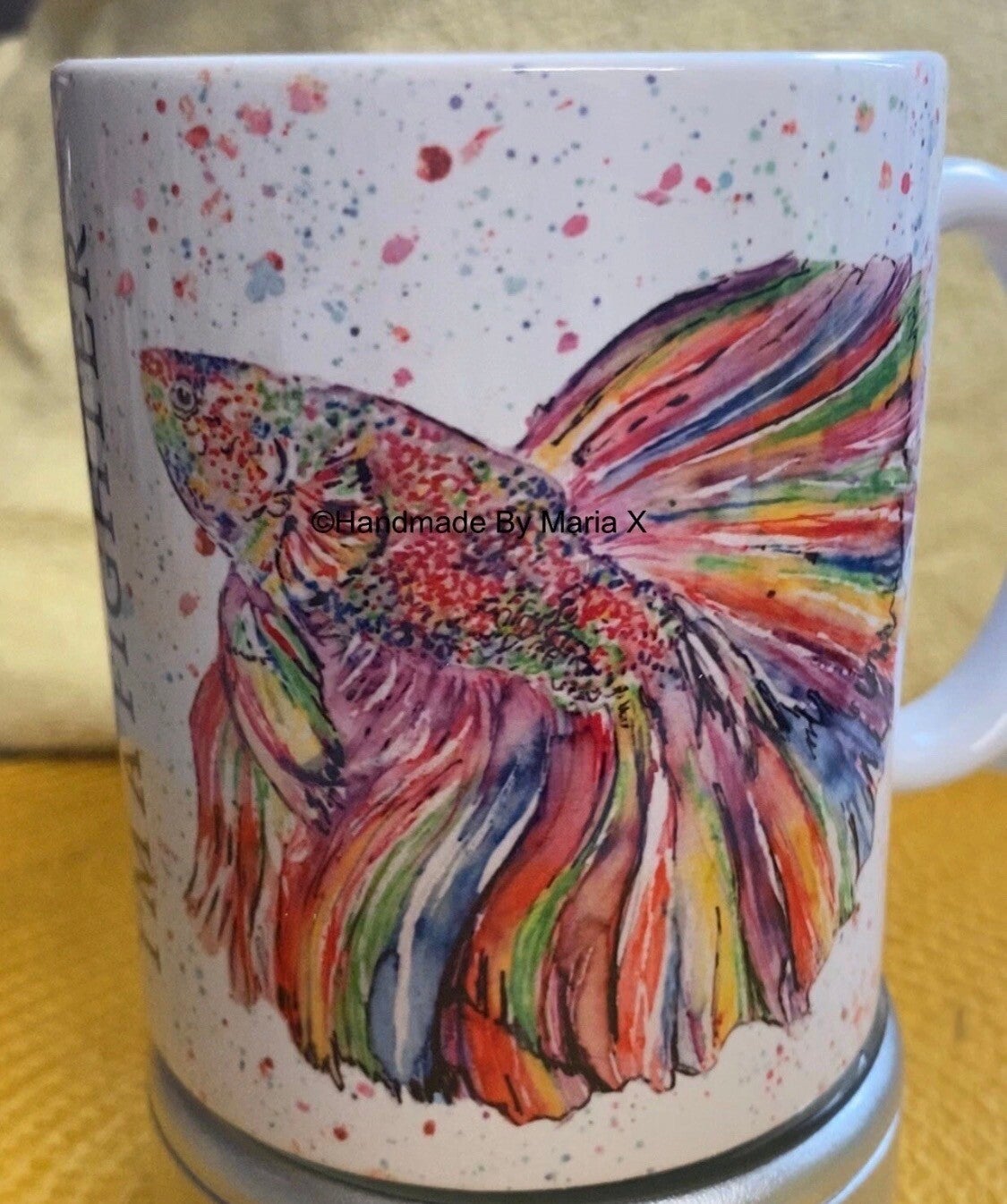 Colourful Fighter Fish Mug – Handmade to order just for you