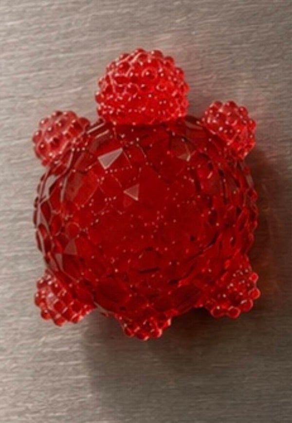 Ruby Faceted Sea Turtle Decorative Fridge Magnet