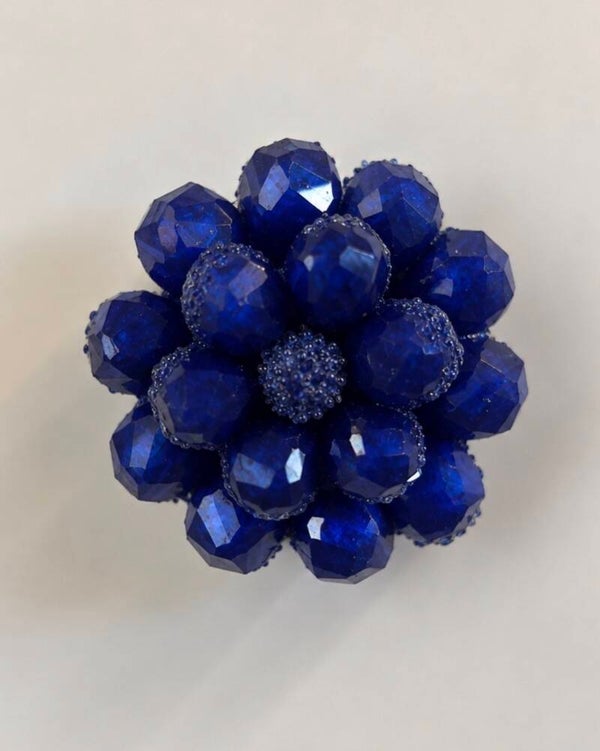 Sapphire Faceted Flower Decorative Fridge Magnet