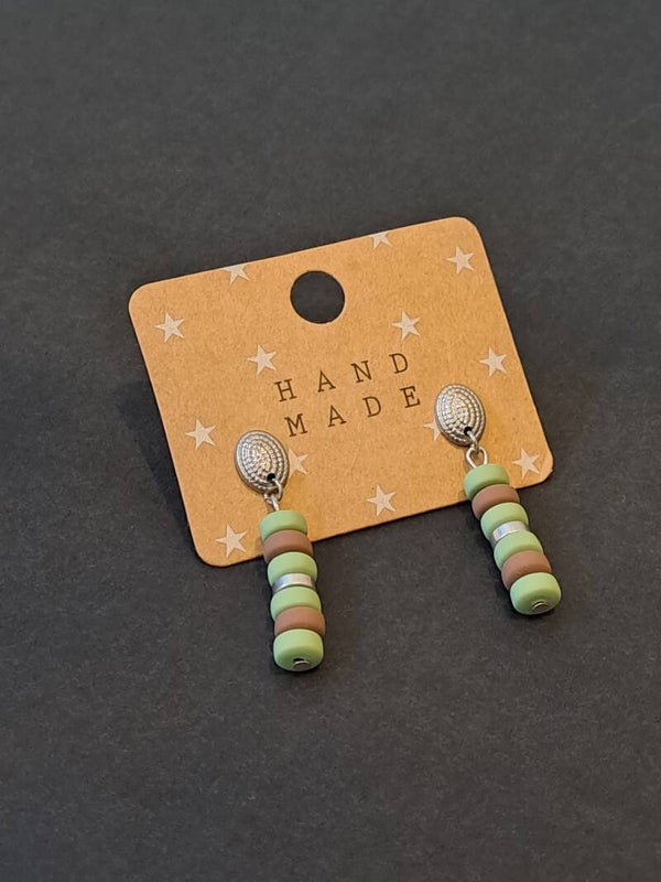 Oorbellen aardse tinten/zilver