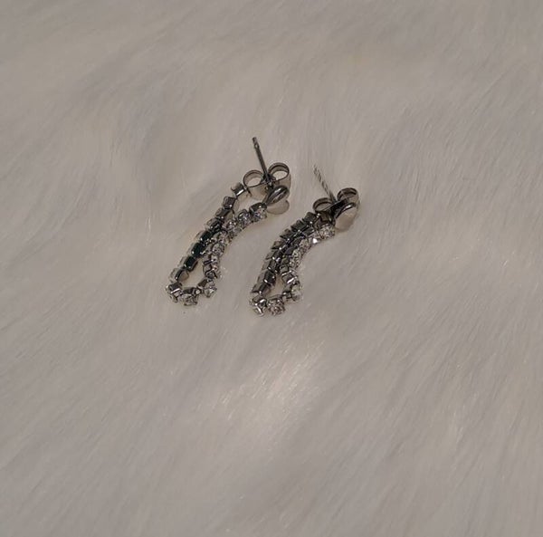 Oorbellen glitter (zilver)